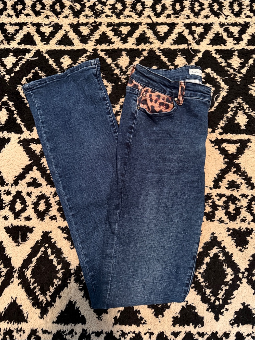 Ranch Dressin Women's Jeans with Leopard Accent size 10